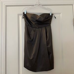 Charlotte Russe Strapless Dark Gray Pinstripe Dress